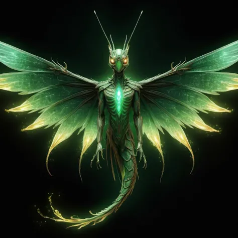 (half grasshopper) half etheral ethereal phoenix,<lora:Phoenix:0.68>,terrifying glowing eyes,etheral ethereal wings,