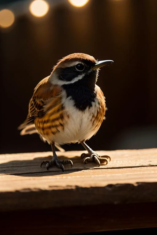 an concept art of alchemic element - European Stonechat (Saxicola rubicola): A small, captivating bird with a distinctive and striking appearance. The male exhibits a rich chestnut-red breast and throat, complemented by a prominent white collar and dark he...