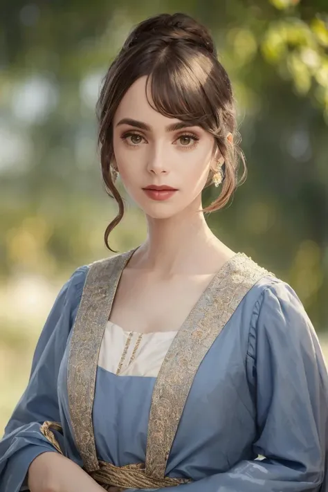 headshot, medieval era peasant woman, hair updo, peasant dress, farm, soft colors, bokeh, masterpiece, high quality, (high detailed skin:1.1)
<lora:lily_collins_lora_v01:1> l1lyco