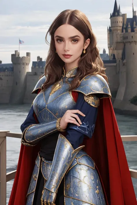 headshot, princess warrior, metal armor, cape, castle, soft colors, bokeh, masterpiece, high quality, (high detailed skin:1.1)
<lora:lily_collins_lora_v01:1> l1lyco