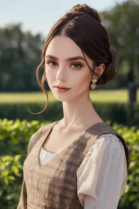 headshot, medieval era farmer woman, hair updo, farm, soft colors, bokeh, masterpiece, high quality, (high detailed skin:1.1)
<lora:lily_collins_lora_v01:1> l1lyco