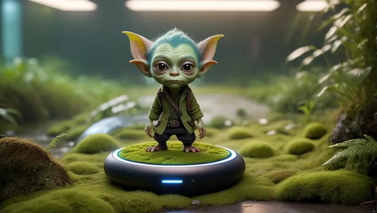 (Hyperreal:1.4),
(((full body shot:1.5))), raw, emotional, dynamic, distortion for emotional effect, vibrant, use of unusual colors, cute cinematography, (realistic, photo realistic:1.4),
goblin with cunning eyes, Moss, Wireless Chargers, Marsh, Conference...