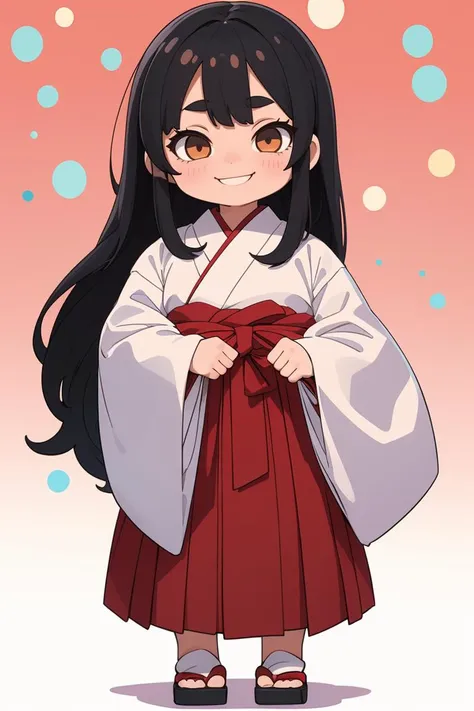 a cartoon girl in a kimono outfit standing with her hands on her hips