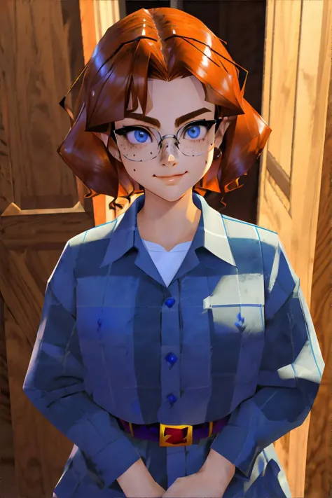 <lora:icbin64:1.0> <lora:bzl:0.8>, n64, n64style, screenshot of a nintendo 64 game, bzl_test, short curly brown hair, (grey|blue) eyes, glasses, flannel shirt, (freckles:0.4), closed smile, <lora:detailslider:0.5>, masterpiece, 8k, high resolution, shallow...