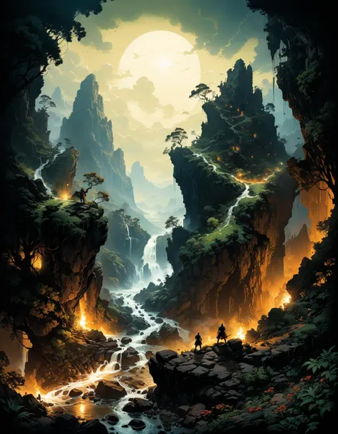 professional photograph of a ill-fated landscape  by  Adam Hughes and Joe Madureira and yousuf karsh , bold lines, hyper detailed, dark limited palette, dramatic lighting,  (intricate details, masterpiece, best quality:1.4),
<lora:add-detail-xl:1> <lora:xl...