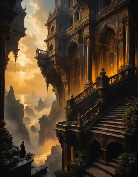 professional photograph of a voluminous and panoramic scenery  by  Donato Giancola and Bastien Lecouffe-Deharme and yousuf karsh , bold lines, hyper detailed, dark limited palette, dramatic lighting,  (intricate details, masterpiece, best quality:1.4),
<lo...