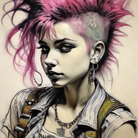 drawix11 punk girl<lora:drawix11:1>