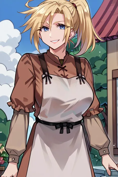 score_9, score_8_up, score_7_up, score_6_up, score_5_up, score_4_up, BREAK source_anime,1girl,solo, anime screencap,
ff7Claudia, blonde hair, ponytail,brown dress, apron, long sleeves,looking at viewer,(large breasts:1.6),smile
 <lora:ff7claudia-pdxl-nvwls...