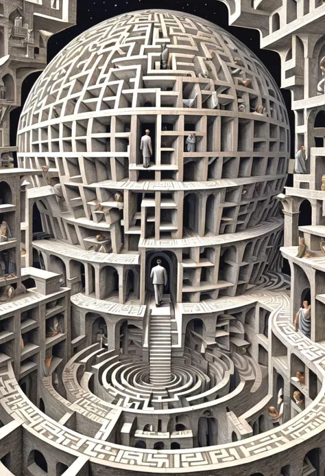 a close up of a large sphere with a maze inside of it