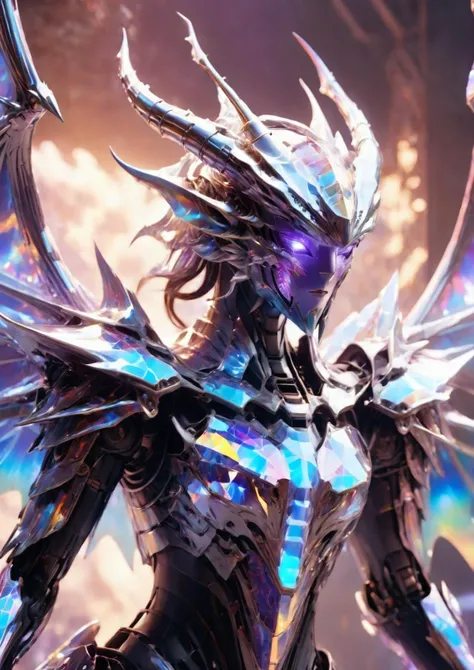 holographic,holographic fabric,holographic metal,crystal,Cinematic scene,detail picture of purple frost dragon,badass,action pose,detailed background,masterpiece,best quality,high quality,highres,absurdres,absurdres,vivid,Dungeons and Dragons,flying in the...