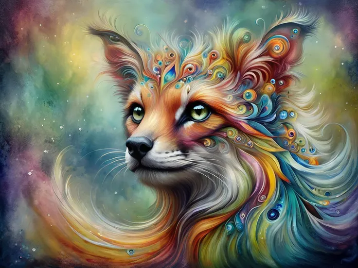 animal  (Artistic style)  (Whimsically artistic) 

selective colours, in soft watercolor,

Fantasy style, fantasy dreamlike art,

<lora:SDXLAuroraStyle:0.8>
<lora:oil painting:0.2>