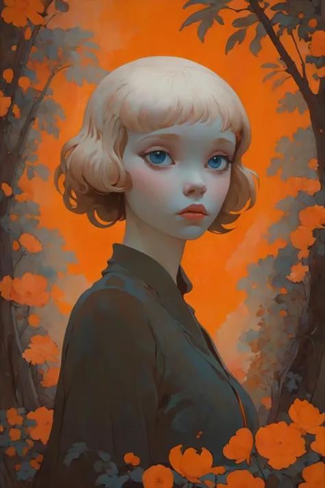 (art by Jan van Essen and Georges de Feure and Margaret Keane:1.2),
(Impenetrable and deadly atmosphere, enchanted moonlight, aesthetic of  neue wilde:0.1),
leading lines,  radical unrivaled opus with flawless details,
(cinnamonbrown and coralorange colors...