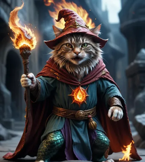 flame elemental wizard cat going berserk, massive fiery explosion, furious rage, wearing little wizard hat and mystical robe
(dark magic), (grim), mermaid, (intricate details), (hyperdetailed), 8k hdr, high detailed, lot of details, high quality, soft cine...