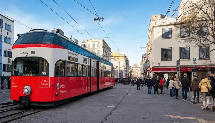 analogue photo, Scandinavian downtown in winter, (people:1.2), white tram passing by, (vibrant colors:1.2), (FOV: 28mm:1.2), ( natural lighting:1.5), HDR <lora:depth_of_field_slider_v1:1.1> <lora:90sflash_v2:1>