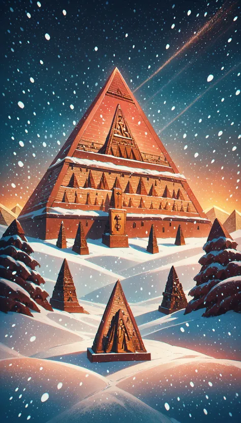 a painting of a pyramid with a pyramid in the middle of it