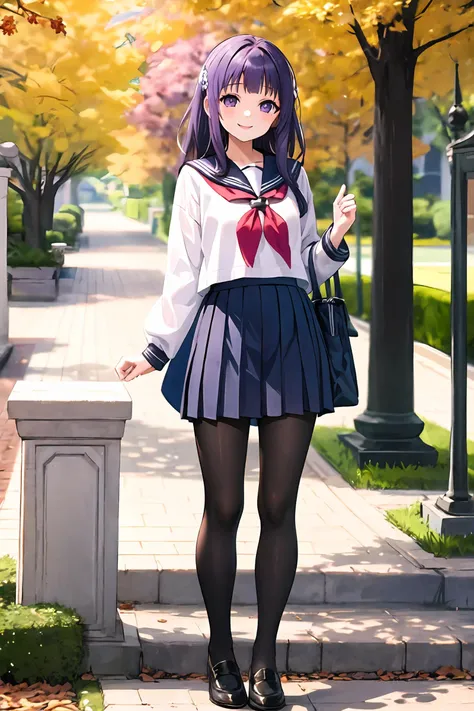 anime girl in a school uniform posing for a picture