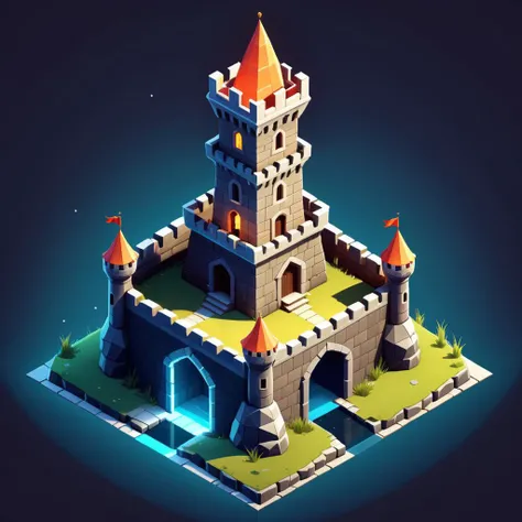 isometric style <lora:Island_Generator_Update:1> a low poly castle with a light on it, stylized 3d render, high quality voxel art, 3 d render stylized, high quality lowpoly art, isometric voxel art, stylized as a 3d render, super detailed color lowpoly art...