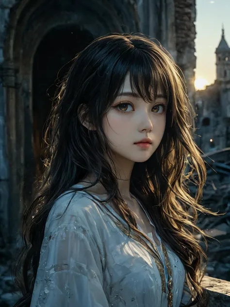 masterpiece,illustration,best quality,extremely detailed CG unity 8k wallpaper,original,high resolution,oversized documents,portrait,extremely delicate and beautiful girl,((waifu:1.4)),1girl,solo,messy hair,hair flowing in the wind,very long hair,beautiful...