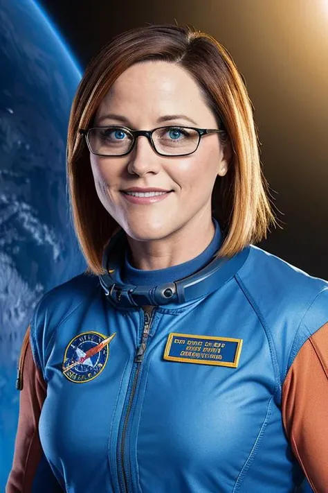 portrait photo ofs3cupp wearing glasses and dressed as a astronaut, dramatic lighting