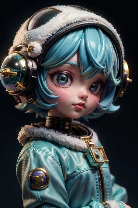 1girl, 3dmm, portrait of mollytoy toy girl wear astronaut costume, green hair, pastel background, bokeh, <lora:ARWMollytoy:1> <lora:3DMM_V12:0.4>