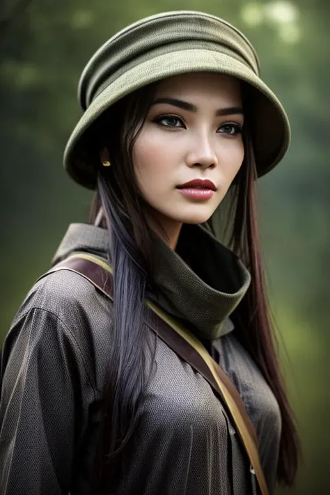 <lora:difconsistency_photo:0.1> sexual 25yo 1girl, viet cong female guerilla fighter (vietnam): dressed in old black cotton paja...