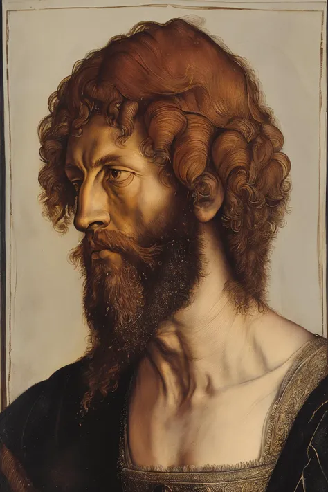 a painting of a man with a beard and a beard