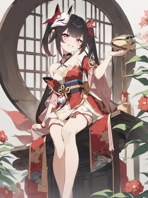 (masterpiece),(highest quality),highres,(an extremely delicate and beautiful),(extremely detailed),<lora:å¤©ä½¿éä¸´å°æèº«è¾¹_xl_v1-000012:0.9>,flower,full body,red flower,
<lora:sparkle:1>,sparkle (honkai: star rail),1girl,solo,fox mask,mask,japanese ...