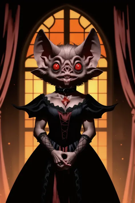 a cartoon image of a woman in a vampire costume