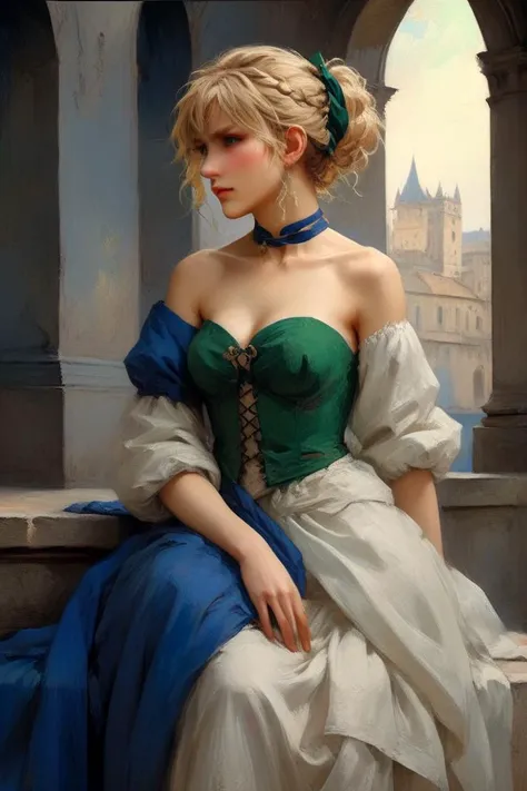 Professional oil painting, official art, best quality, high quality, masterpiece, UHD, HDR,
BREAK
artoria pendragon (fate), saber, extremely beautiful, lost in thought, elegant, bonny, Luxurious, Gorgeous, brave, courageous, bold, beautiful detailed face, ...