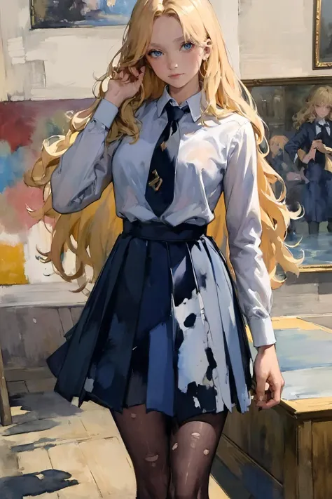 anime girl in a school uniform posing for a picture