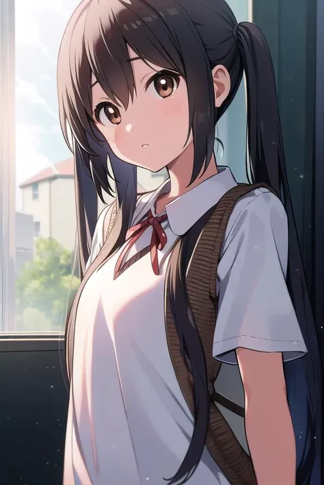 azusanakano, <lyco:azusanakano-LYCORIStest:1>,
azusa nakano, (black hair:1.5), (brown eyes:1.7), long hair, twintails, (flat chest:1.2),
BREAK sakuragaoka high school uniform, school uniform, uniform,
BREAK looking at viewer,
BREAK indoors, classroom,
BREA...