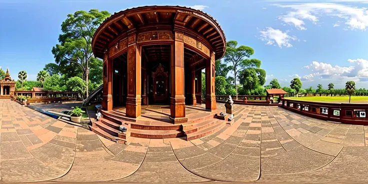 <lora:hdri-panorama-v1:0.6> hdri panorama view
Buddhist temple in Cambodian province