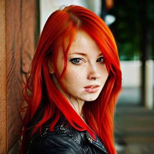 1girl, solo, bestface1,  perfectly well lit photograph, red hair, focus on face