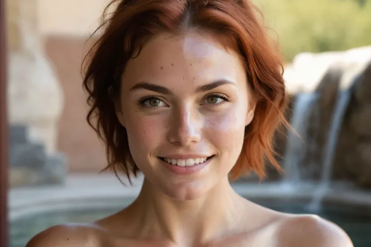 (outdoor, summer, warm colors),
(30 year old:1.0) beautiful nordic woman Siggy Jarnsida,
(Siggy Jarnsida is a woman in a onsen in a spa in ancient rome:1.3),
(wide head:1.0),
(red hair:1.0),
(very short hair:1.2),
(disheveled hair:1.2),
(edgy face:1.0),
(h...