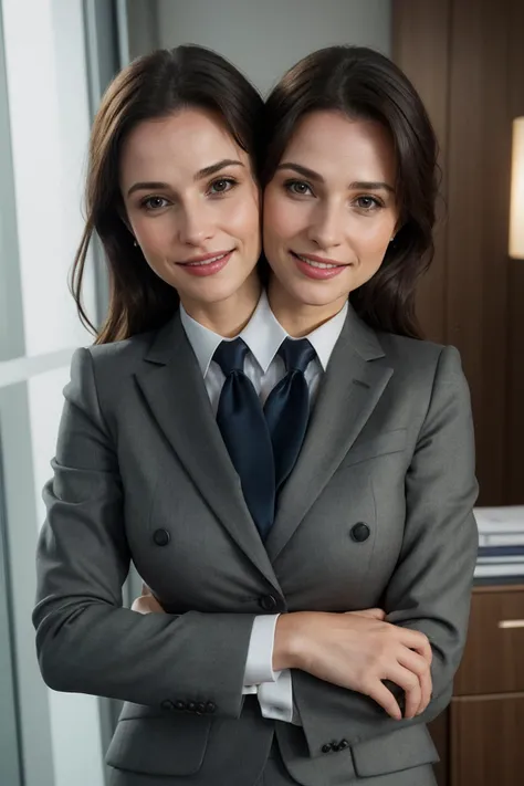 arafed image of two women in business attire standing next to each other