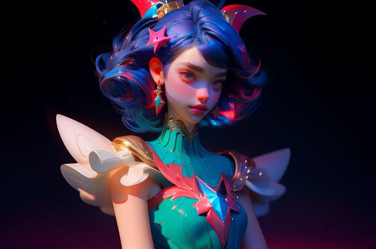 (masterpiece, best quality),  intricate details,
1girl,  <lora:star_guardian_neeko:0.8> star guardian neeko, 1girl, multicolored hair, dress, star guardian (league of legends), magical girl, hair ornament,