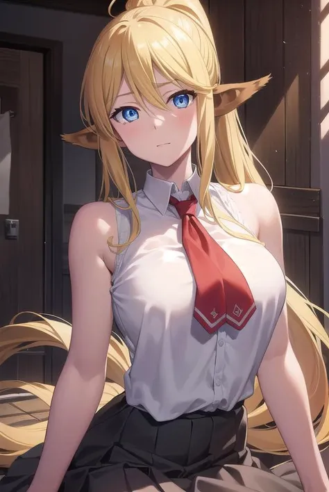 centoreashianus, <lyco:centoreashianus-lyco-nochekaiser:1>,
centorea shianus, animal ears, blonde hair, blue eyes, centaur, horse ears, horse tail, long hair, monster girl, ponytail, tail,
BREAK sleeveless, shirt, white shirt, neckerchief, red neckerchief,...