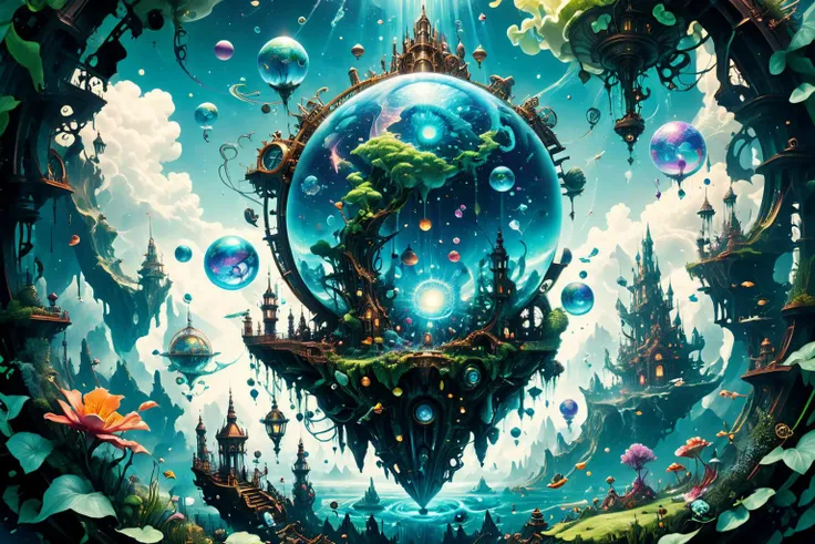 <lora:xl_more_art-full_v1:0.7>, (best quality:1.5), (hyperrealism:1.3), (intricate emotional details:1.5), (ultra detailed), (sharp focus), (sharp details), detailed digital illustration of a [Jungle planet with levitating flora:Astral plane with floating ...