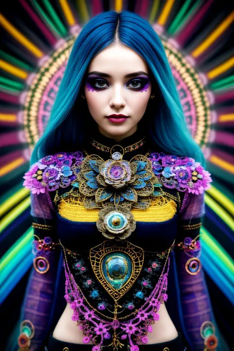 ecstatic beauty, fashionista, corpse, andriod, psychedelic fashion photo, OverallDetail