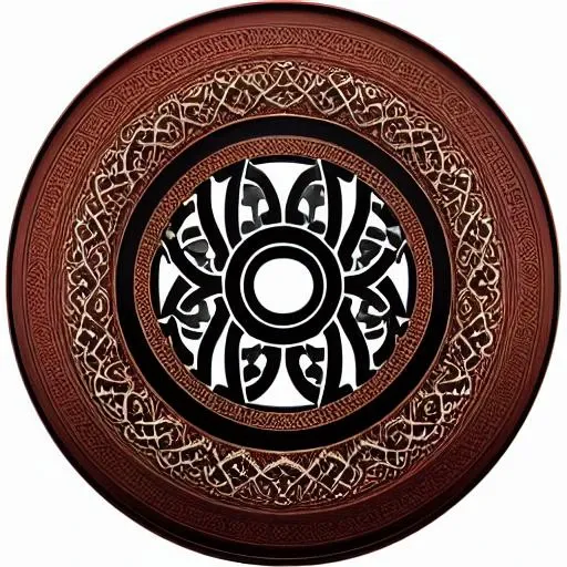 simple design elements, (soft even lighting, smooth gradient lighting)_, black background, high quality, masterpiece, refined <lora:Uyghur_Script:1>old Uyghur word art, old and rusty, (deep carved round medallion)