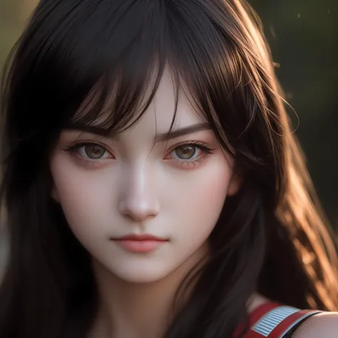 masterpiece, DSLR photo, analog style, nikon d5, real photo, a photo of a beautiful 20 year old woman, (detailed facial features), (detailed shiny eyes), dynamic angle, jeremy mann, Ilya Kuvshinov style, long hair,cropped arms,<lora:xmx:0.7>Arena Fighter,d...