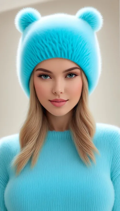 <lora:FluffyStyleXL:1.3> FluffyStyle Cyan cozy knitted beanie, furry