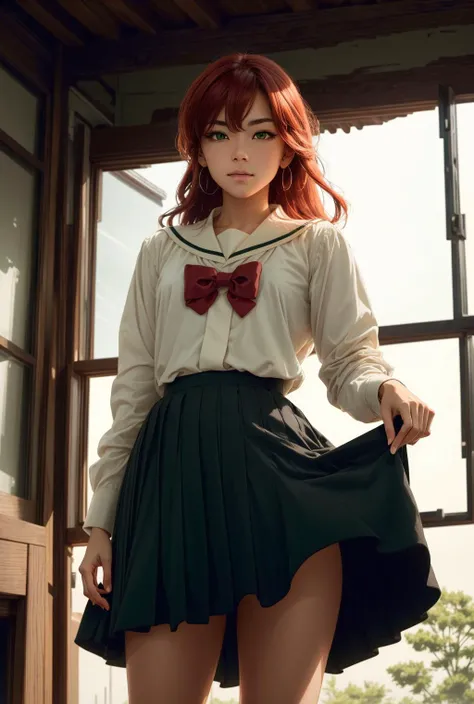 kita ikuyo, one side up,red hair,green eyes, <lora:ÐÐºÑÑ ÐÐ¸ÑÐ° Ð Ð¾ÐºÐµÑ(kita ikuyo, one side up,red hair,green eyes(school uniform,brown serafuku,sailor collar,bow,long sleeves,black skirt,pleated skirt):1>school uniform,brown serafuku,sailor colla...