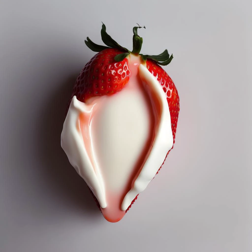 milk on strawberry looks like vagina