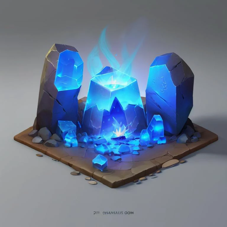 ((masterpiece,best quality)), absurdres <lora:Isometric_Setting:0.7>, Isometric_Setting, cave, crystal, magic,fire, glowing,<lora:microverse_creator:0.8>