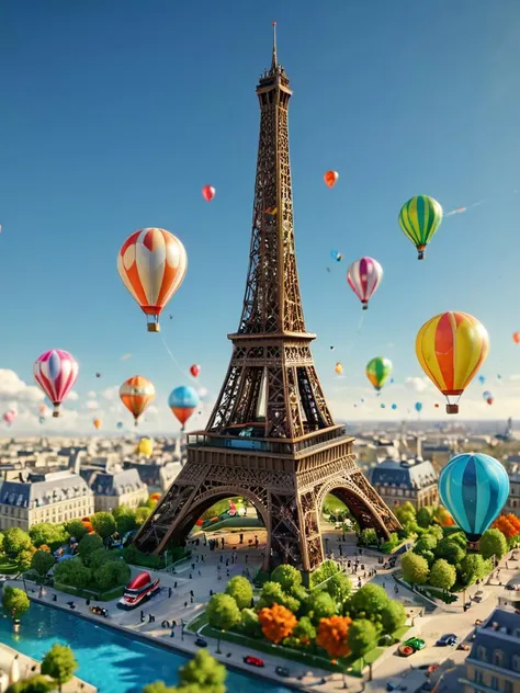 vray, radiosity, perfect light, masterpiece, high resolution, isometric view, hyper detailed, intricate, miniature, (tilt shift blur effect:1.4), sharp focus,
eiffel tower with colorful (zeppelin:1.5) and aerostat balloons
<lora:Stylized_Setting_SDXL:1.1>I...