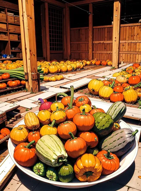 there are many different types of vegetables in a bowl on the ground