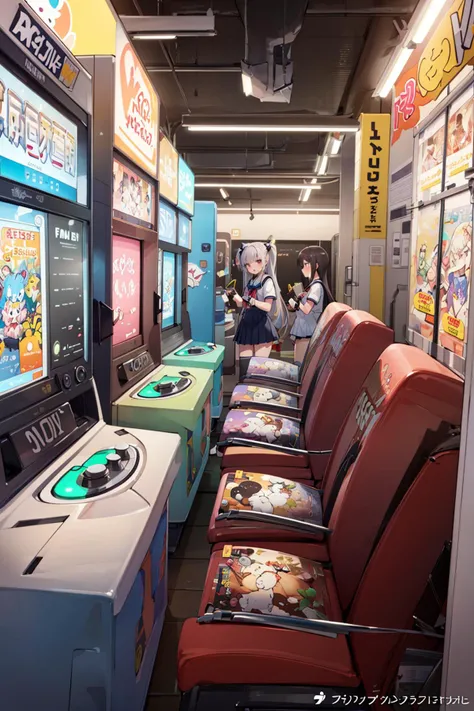 ((masterpiece)), (best quality), official art, extremely detailed CG, unity 8k wallpaper, 
 Vending Arcade Concept,  girls, school uniform, multiple girls, 
arcade machine, anime game, video game arcade, 
outdoors, 
<lora:Vending-Arcade:0.8>