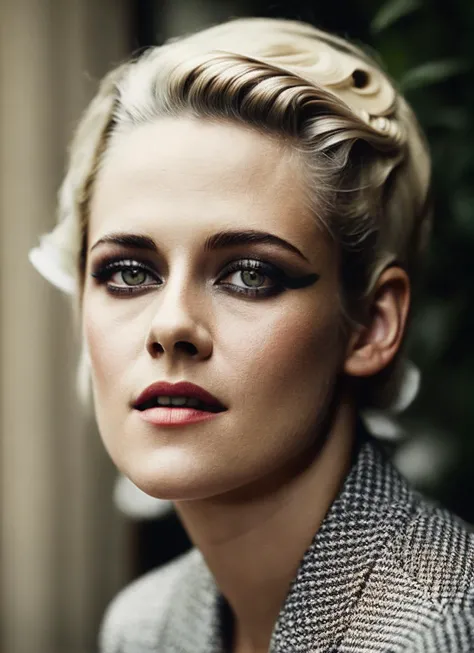 analog style, modelshoot style, A 1930s professional photograph of sks woman, ((detailed face)), (High Detail), Sharp, 8k, ((bokeh)), <lora:locon_kristenstewart_v1_from_v1_64_32:1.3>