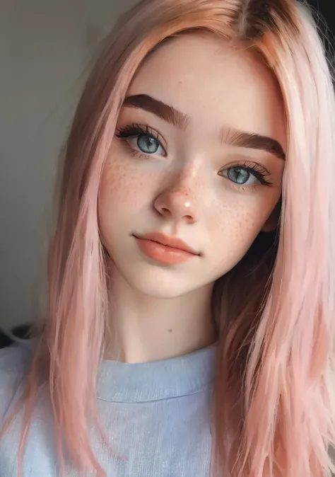 photo of beautiful age 18 girl, pastel hair, freckles sexy, beautiful, close up, young, dslr, 8k, 4k, ultrarealistic, realistic, natural skin, textured skin